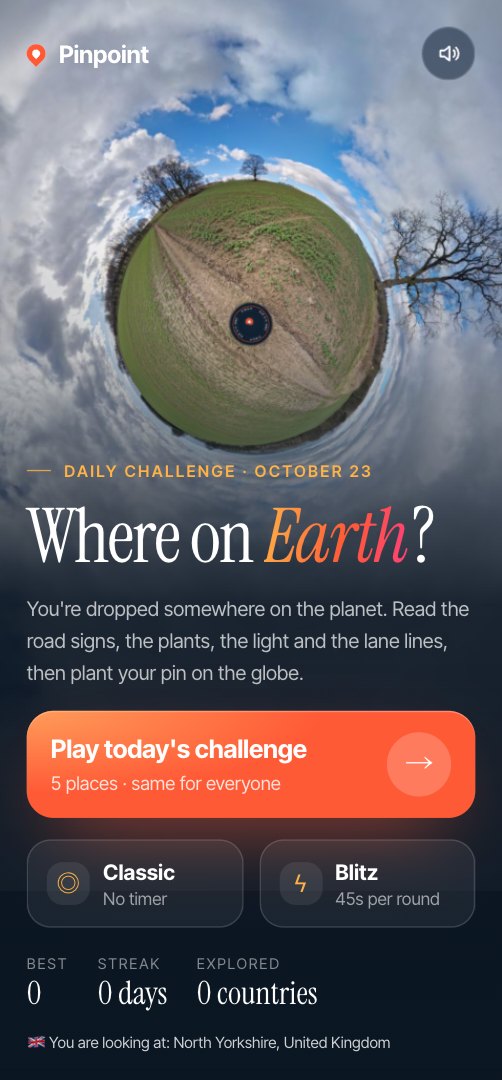 The home screen: a spinning little planet